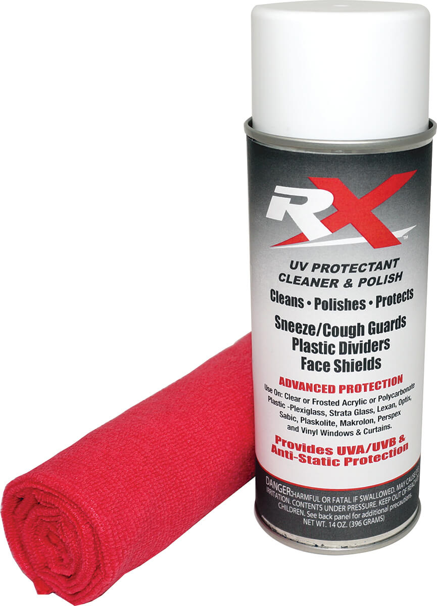 PLEX-RX UV PROTECTANT CLEANER & POLISH PLEX-RX PROVIDES 100% UVA AND UVB  PROTECTION