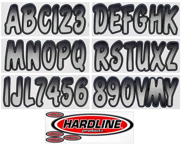 Boat Lettering Silver/Black 3″ Registration Kit