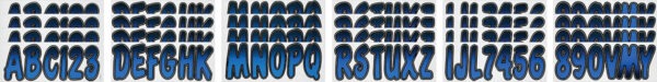 Boat Lettering Blue/Black 3″ Registration Kit