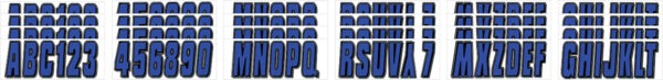 Boat Lettering Blue/Black 3″ Registration Kit