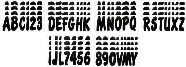 Boat Lettering BLACK 3″ REGISTRATION KIT