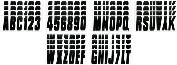 Boat Lettering Solid Black 3″ Registration Kit