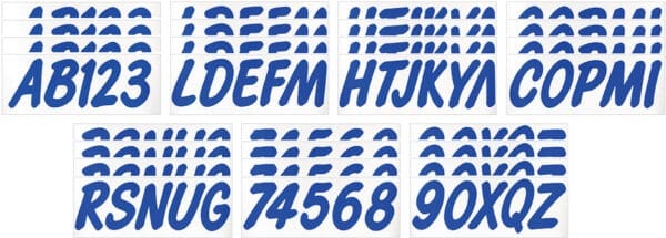 Boat Lettering Solid Blue 3″ Registration Kit