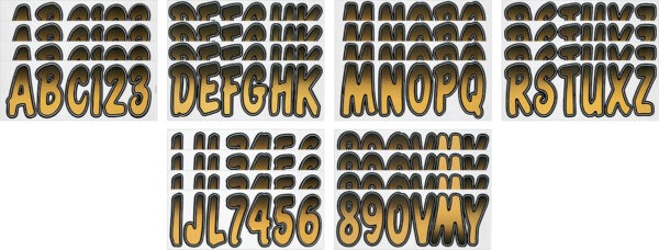 Boat Lettering BROWN/BLACK 3″ REGISTRATION KIT