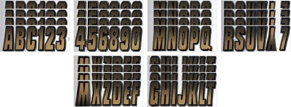 Boat Lettering Brown/Black 3″ Registration Kit