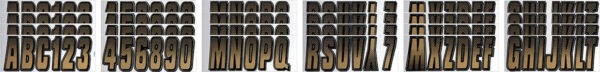 Boat Lettering Brown/Black 3″ Registration Kit