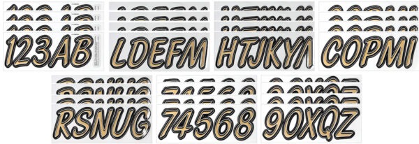 Boat Lettering Brown/Black 3″ Registration Kit