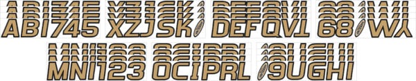 Boat Lettering Beige/Black 3″ Registration Kit