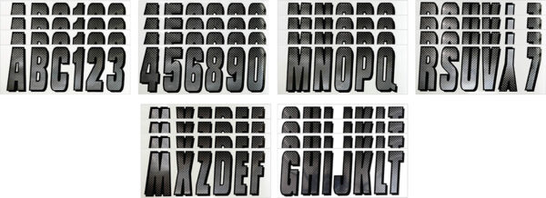 Boat Lettering Chrome/Black 3″ Registration Kit