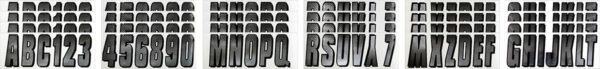 Boat Lettering Chrome/Black 3″ Registration Kit