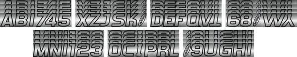 Boat Lettering Chrome/Black 3″ Registration Kit