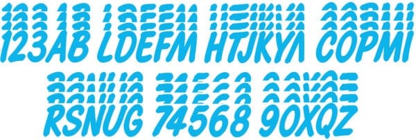 Boat Lettering Cyan Blue Solid 3″ Registration Kit