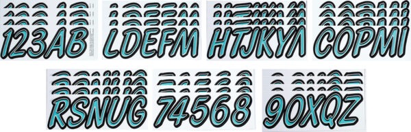 Boat Lettering Mint/Black 3″ Registration Kit