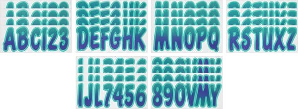 Boat Lettering PURPLE/TEAL 3″ REGISTRATION KIT