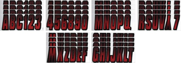 Boat Lettering Red/Black 3″ Registration Kit