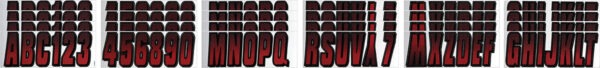 Boat Lettering Red/Black 3″ Registration Kit