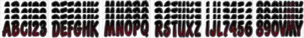 Boat Lettering BURGUNDY/BLACK 3″ REGISTRATION KIT