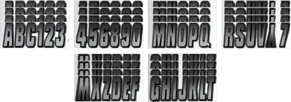 Boat Lettering Silver/Black 3″ Registration Kit