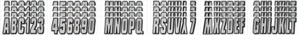 Boat Lettering Silver/Black 3″ Registration Kit