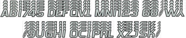 Boat Lettering Silver/Black 3″ Registration Kit