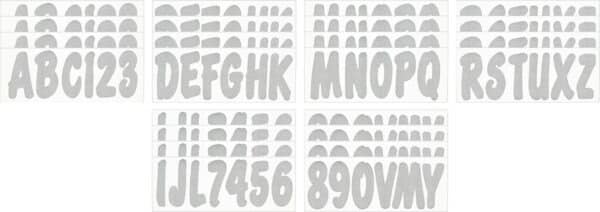 Boat Lettering SILVER 3″ REGISTRATION KIT