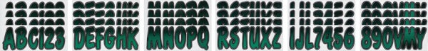 Boat Lettering FOREST GREEN/BLACK 3″ REGISTRATION KIT