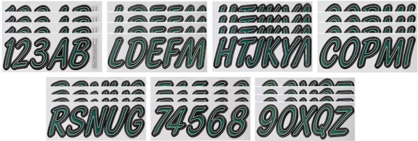 Boat Lettering Forest Green/Black 3″ Registration Kit