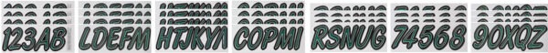 Boat Lettering Forest Green/Black 3″ Registration Kit