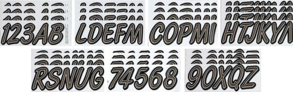 Boat Lettering Titanium Grey/Black 3″ Registration Kit