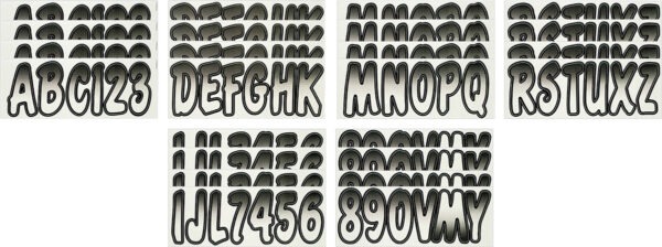 Boat Lettering WHITE/BLACK 3″ REGISTRATION KIT