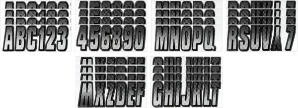 Boat Lettering White/Black 3″ Registration Kit