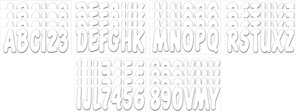 Boat Lettering WHITE 3″ REGISTRATION KIT