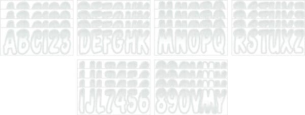 Boat Lettering WHITE/SILVER 3″ REGISTRATION KIT