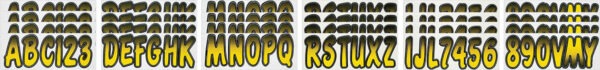 Boat Lettering YELLOW/BLACK 3″ REGISTRATION KIT