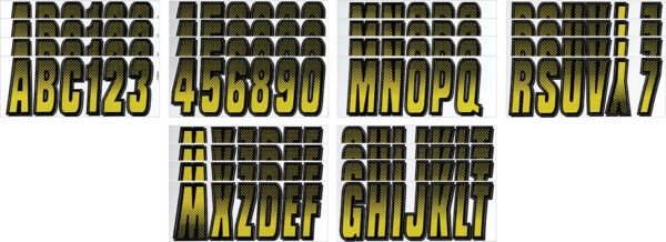 Boat Lettering Yellow/Black 3″ Registration Kit