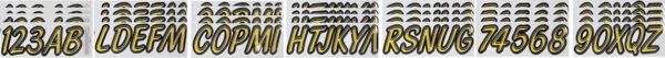 Boat Lettering Yellow/Black 3″ Registration Kit