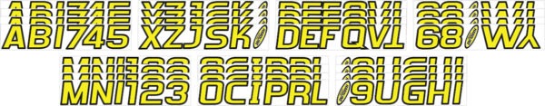 Boat Lettering Yellow/Black 3″ Registration Kit