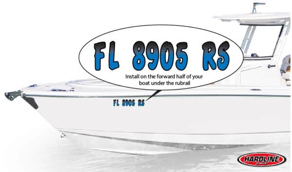 Boat Lettering Blue/Black 3″ Registration Kit