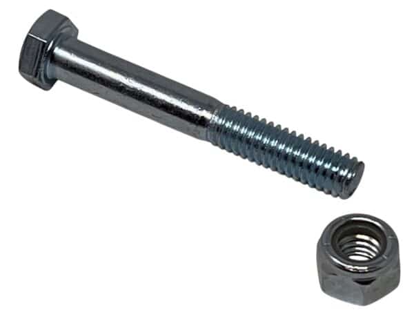 Hex Bolts and Nuts. 3/8″-18 x 2.5″ Grade 5, Zinc Plated Steel. (50 Pack of Bolts w/Nyloc Nuts)