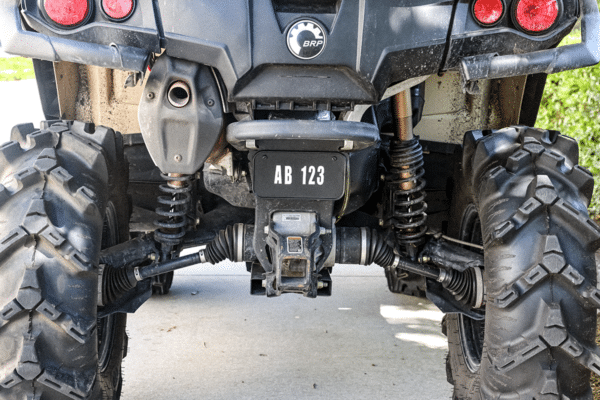 ATV / SXS / UTV Off-Road License Plate Kit™ “PVC” Black Plate w/white decals.